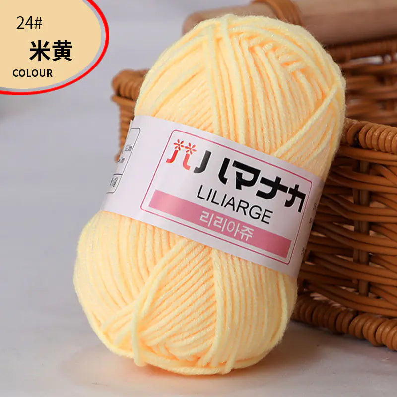 4-Ply Milk Cotton Yarn for Baby Dolls and Crochet