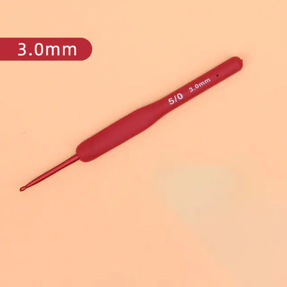 Red TPR Silicone Crochet Hooks with Aluminum Head Kit