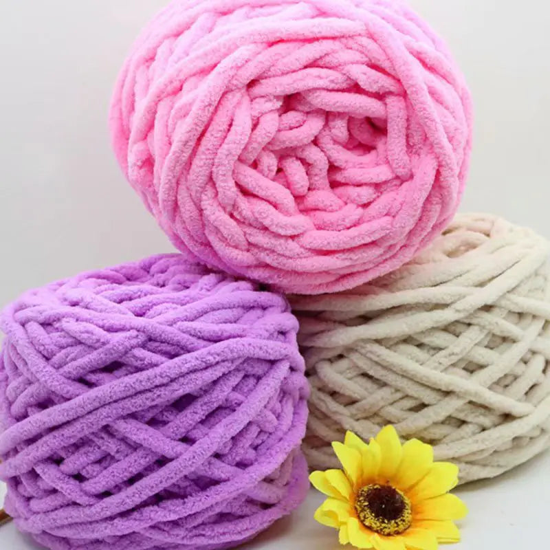 Blended Chenille Colorful Yarn for Knitting & Crocheting