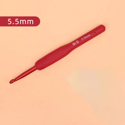 Red TPR Silicone Crochet Hooks with Aluminum Head Kit