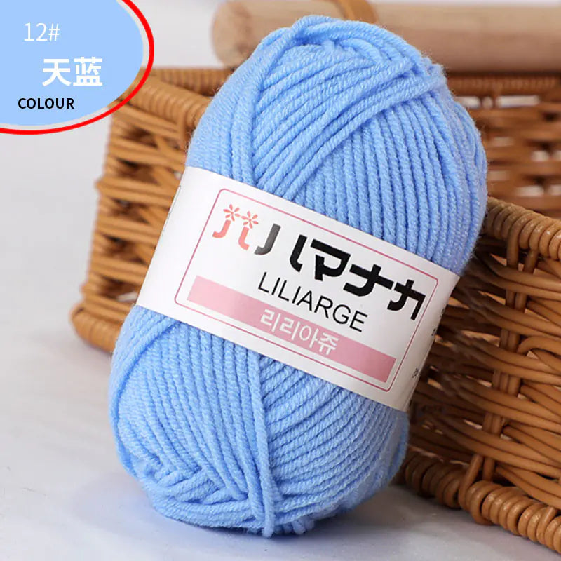 4-Ply Milk Cotton Yarn for Baby Dolls and Crochet