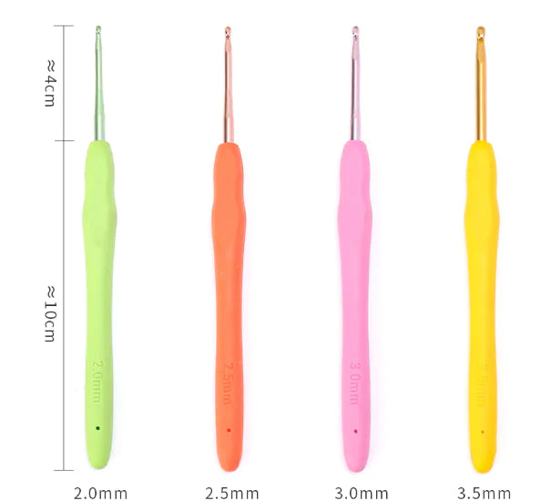 Crochet Hook Set with TPR Silicone Soft Grip