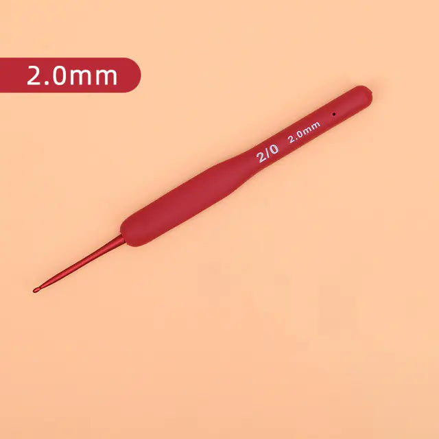 Red TPR Silicone Crochet Hooks with Aluminum Head Kit