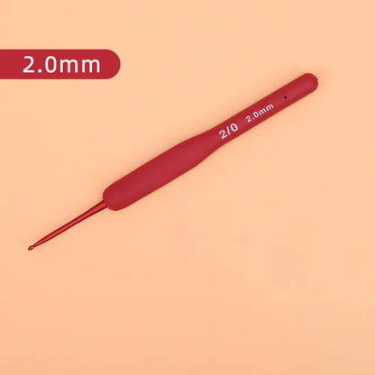 Red TPR Silicone Crochet Hooks with Aluminum Head Kit