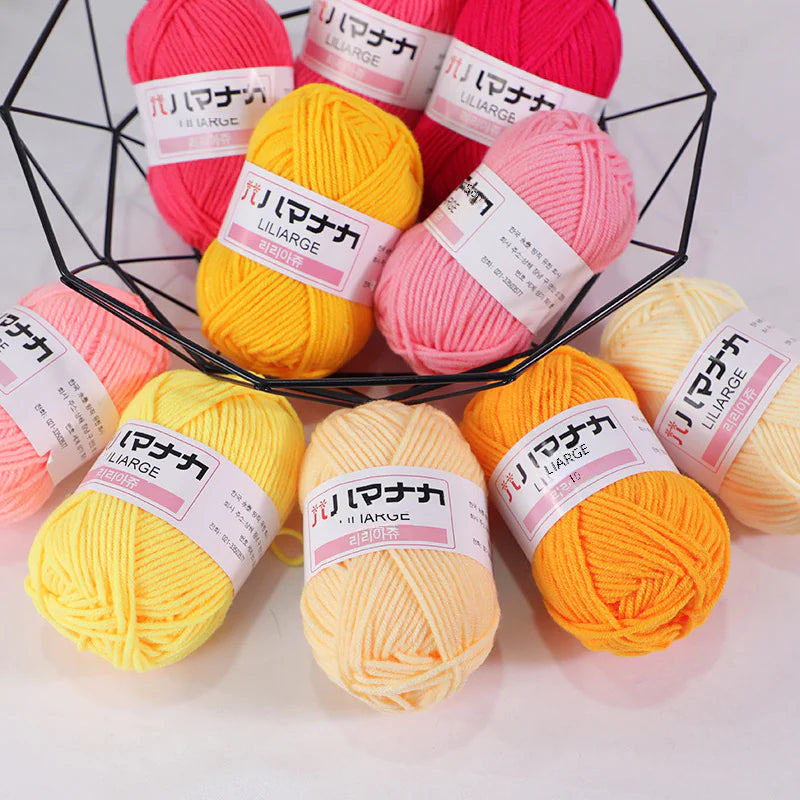 4-Ply Milk Cotton Yarn for Baby Dolls and Crochet