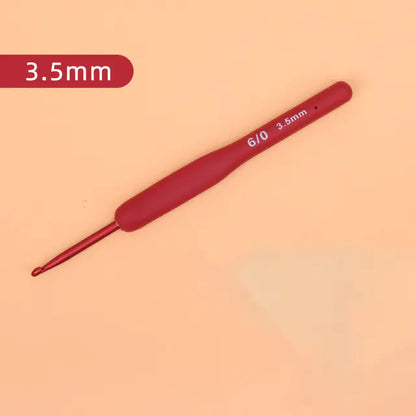 Red TPR Silicone Crochet Hooks with Aluminum Head Kit