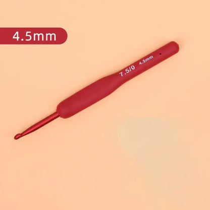 Red TPR Silicone Crochet Hooks with Aluminum Head Kit