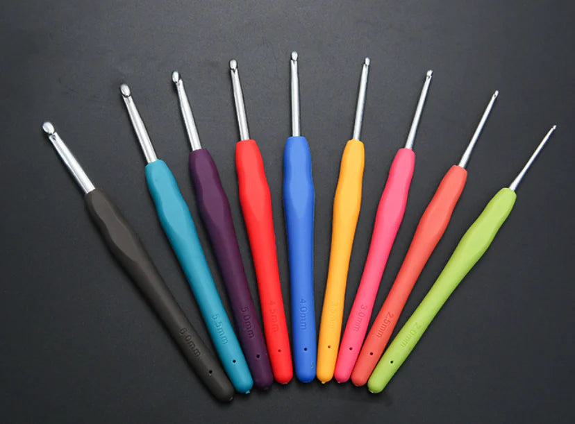 Crochet Hook Set with TPR Silicone Soft Grip